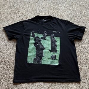 VTG Repro 90’s 1994 Sony MD MiniDisc Walkman Easter Island Graphic T-Shirt MIUSA